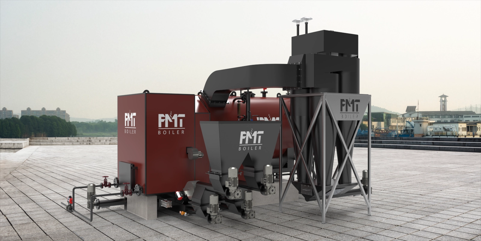 FMT Boiler HHSB hibrit tip ön ocaklı buhar kazanı sistemi